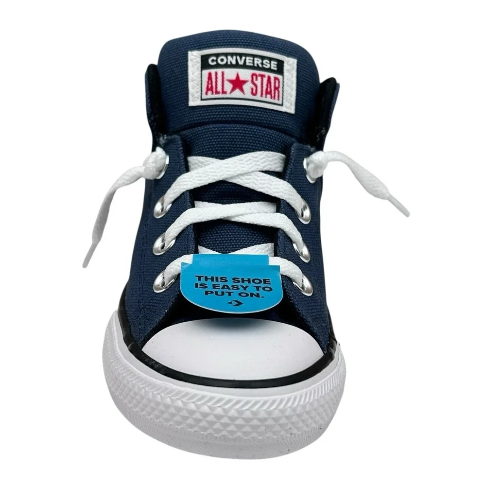Converse Chuck Taylor All Star Youth Boy's Slip on Shoes Size 2 Navy Blue-Black